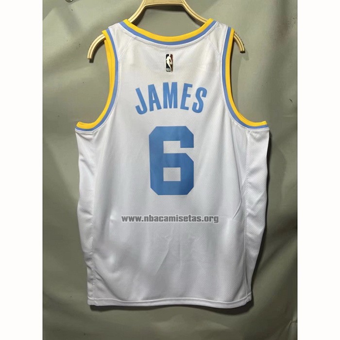 Camiseta Los Angeles Lakers LeBron James NO 6 Classic 2022-23 Blanco
